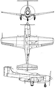 Plan 3 vues du Curtiss XF15C