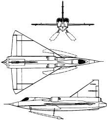 Plan 3 vues du Convair XF2Y Sea Dart