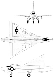 Plan 3 vues du Convair XF-92