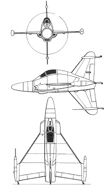 Plan 3 vues du Convair XFY-1 Pogo