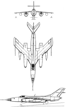 Plan 3 vues du Yakovlev Yak-28  'Brewer'