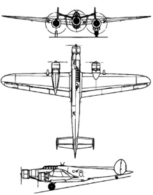 Plan 3 vues du CRDA – CANT Z.1007 Alcione