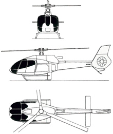 Plan 3 vues du Eurocopter EC-130